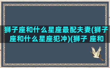 狮子座和什么星座最配夫妻(狮子座和什么星座犯冲)(狮子 座和什么星座最配)